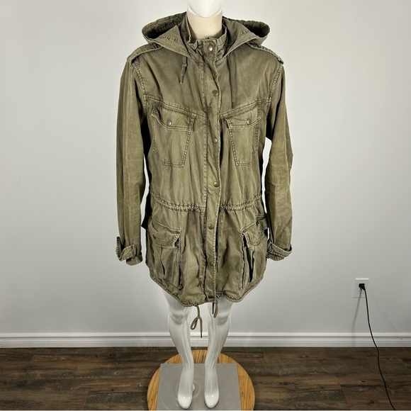 Aritzia azure Skies Olive Hooded Jacket M - Picture 3 of 13
